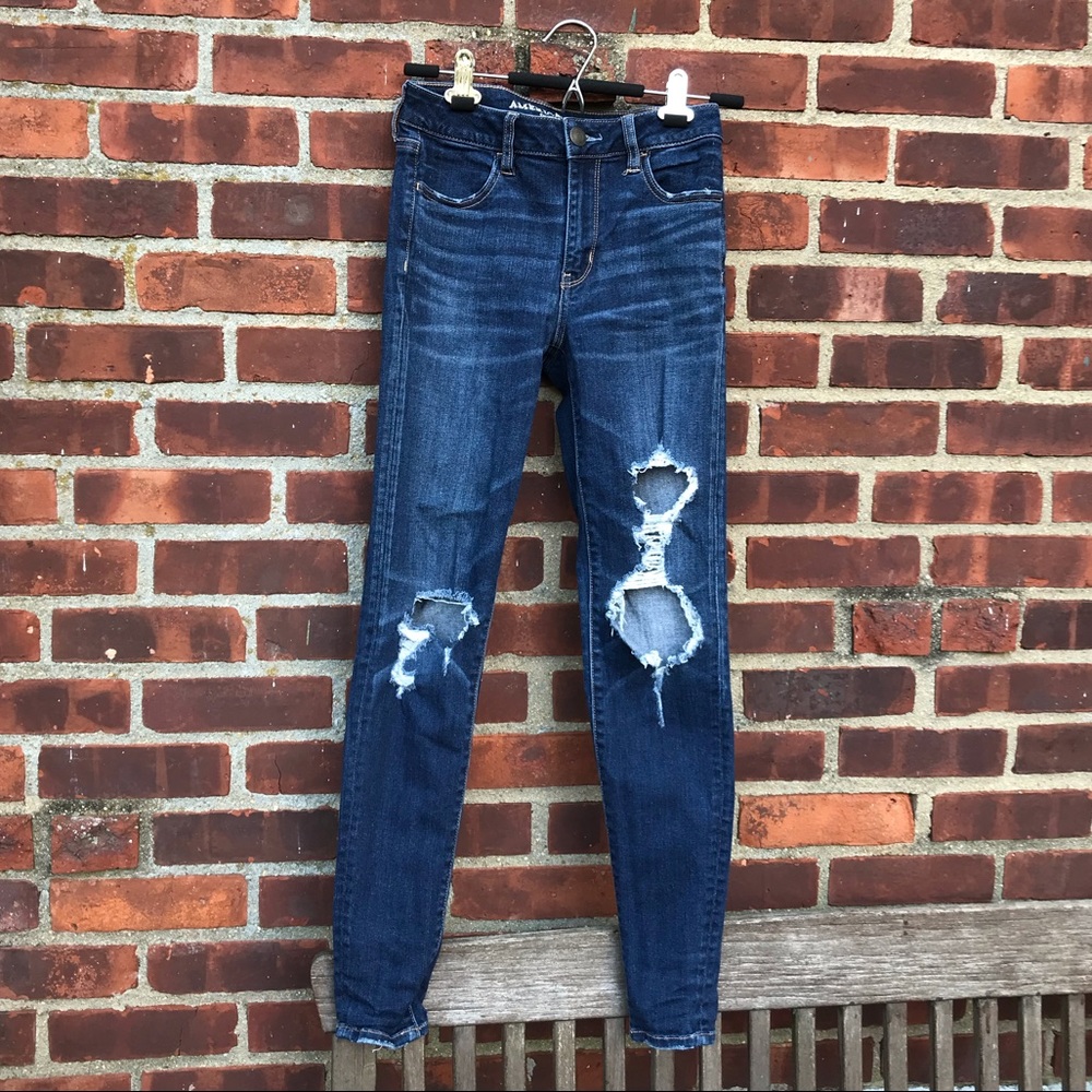 blue ripped jeans